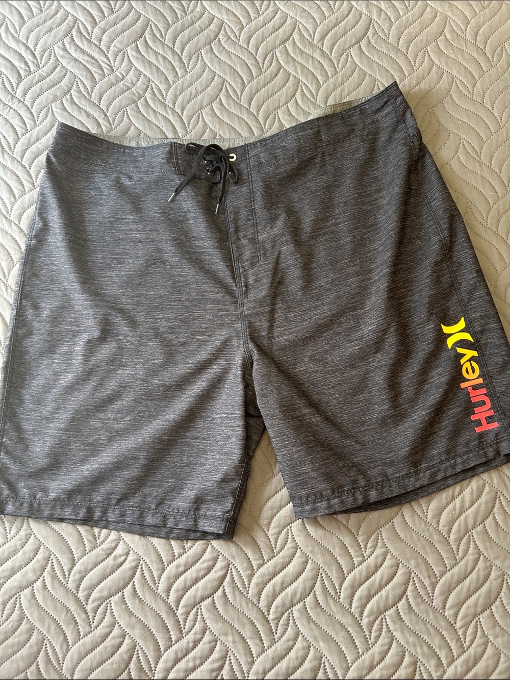 EUC - Hurley Gray Heather Board Shorts with Logo